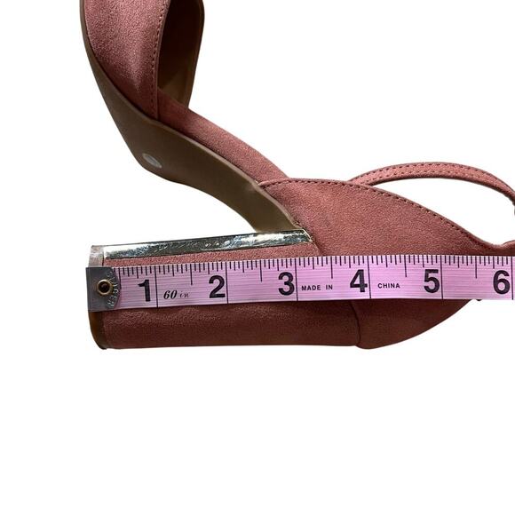 Lulus Chic Laura Mauve Suede Ankle Strap Block 4" inch Heel US 8.5 - Picture 12 of 12